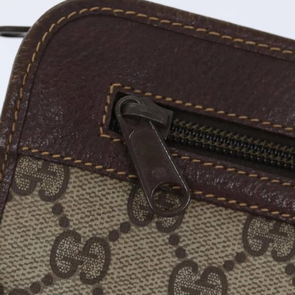 GUCCI GG Supreme Clutch Bag PVC Beige - Picture 7 of 15